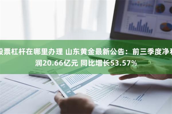 股票杠杆在哪里办理 山东黄金最新公告：前三季度净利润20.66亿元 同比增长53.57%