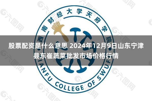 股票配资是什么意思 2024年12月9日山东宁津县东崔蔬菜批发市场价格行情