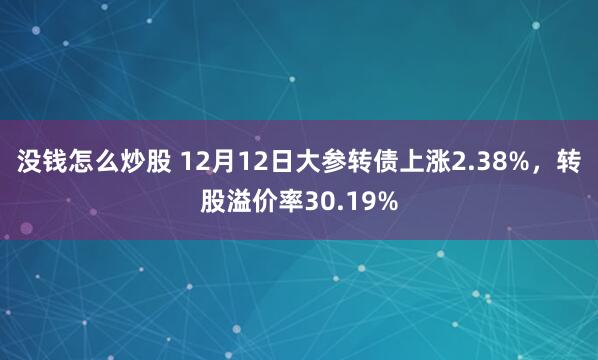 没钱怎么炒股 12月12日大参转债上涨2.38%，转股溢价率30.19%