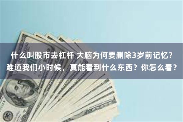 什么叫股市去杠杆 大脑为何要删除3岁前记忆？难道我们小时候，真能看到什么东西？你怎么看？