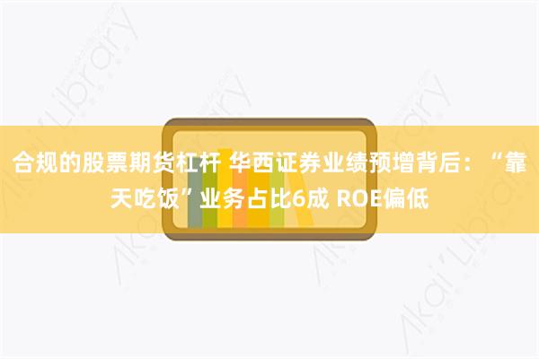 合规的股票期货杠杆 华西证券业绩预增背后：“靠天吃饭”业务占比6成 ROE偏低